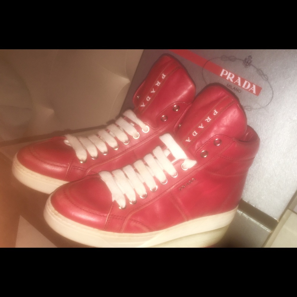 Prada women high tops Red - brand new